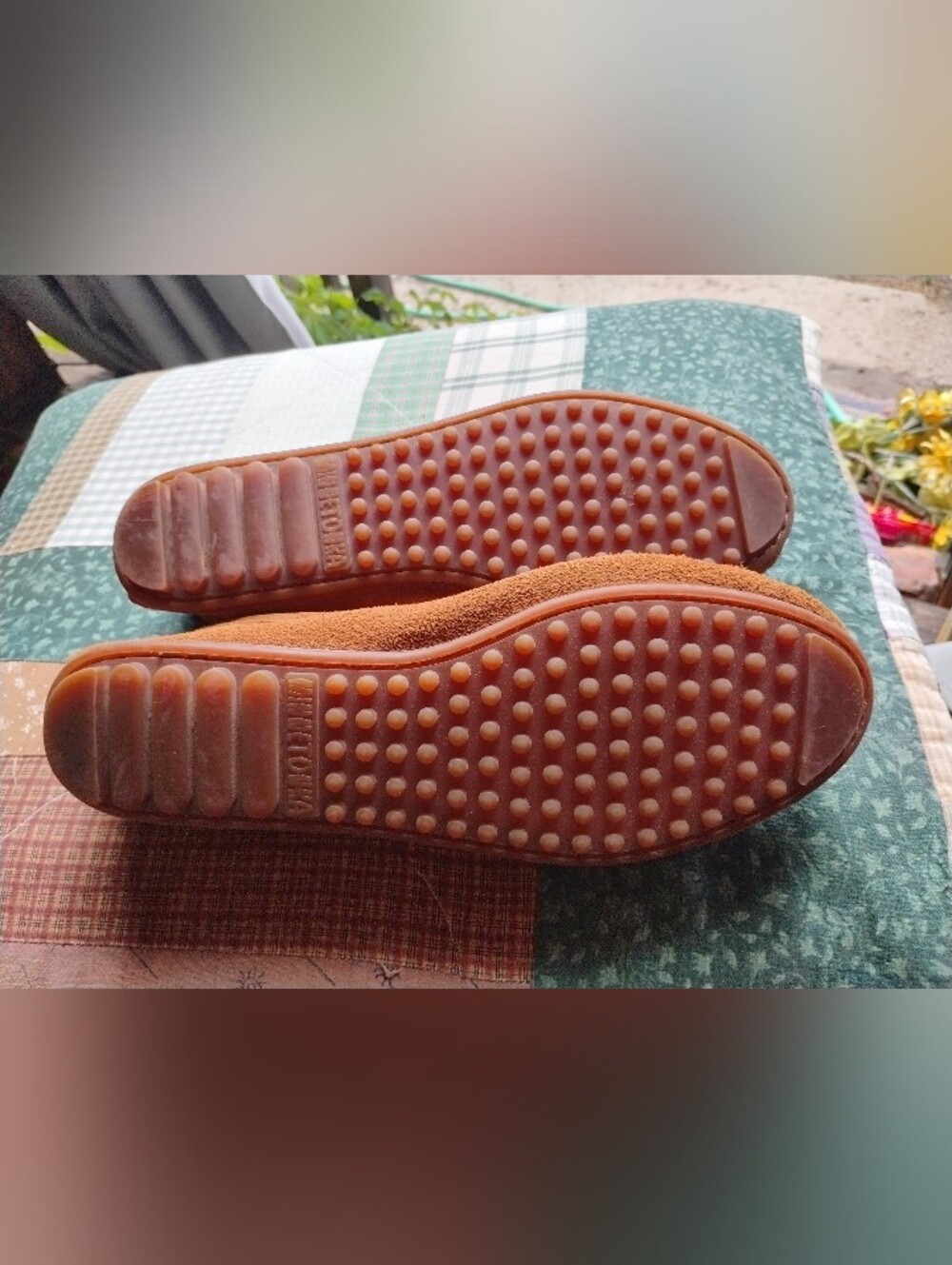 Minnetonka 402 Womens Sz 9 Brown Suede Fringe Non Skid Sole Moccasin Flat Shoes - Picture 6 of 8